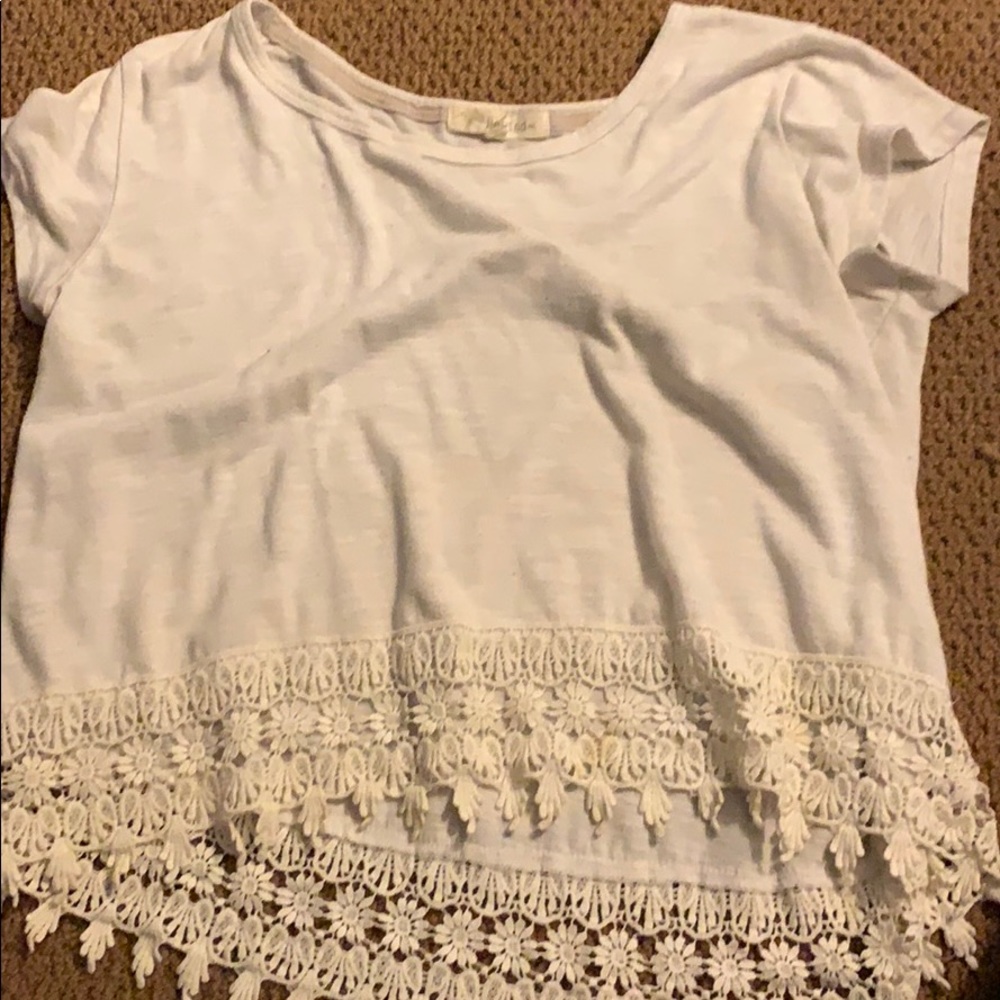 high low lace t shirt